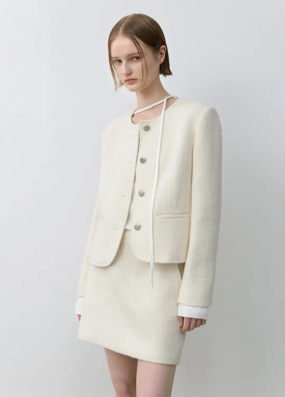 아뜰리에 나인 (SK-4998)SPRING BOUCLE SET-UP SKIRT 상품 이미지 1