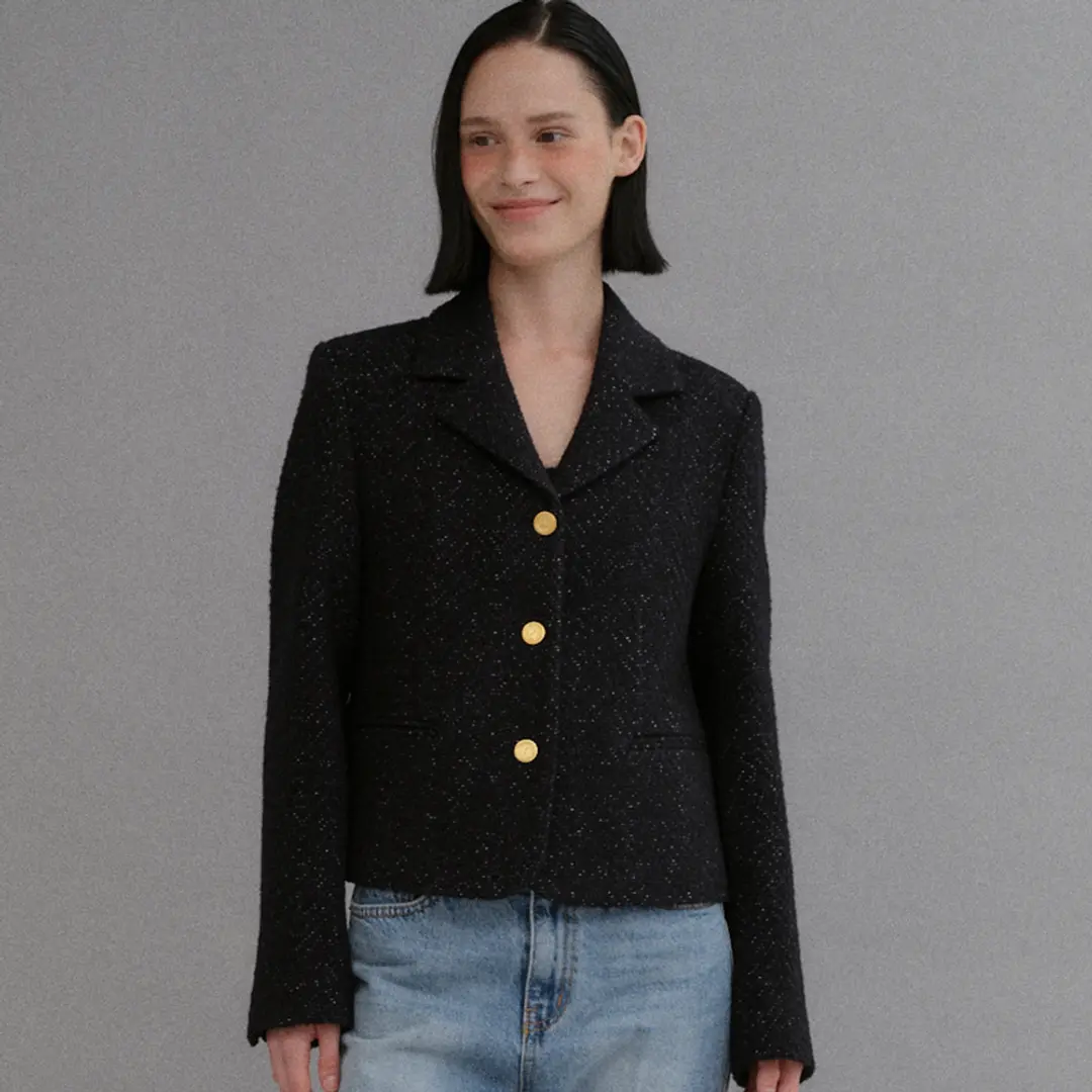 베이오드 Tweed collar jacket_navy 상품 이미지 2