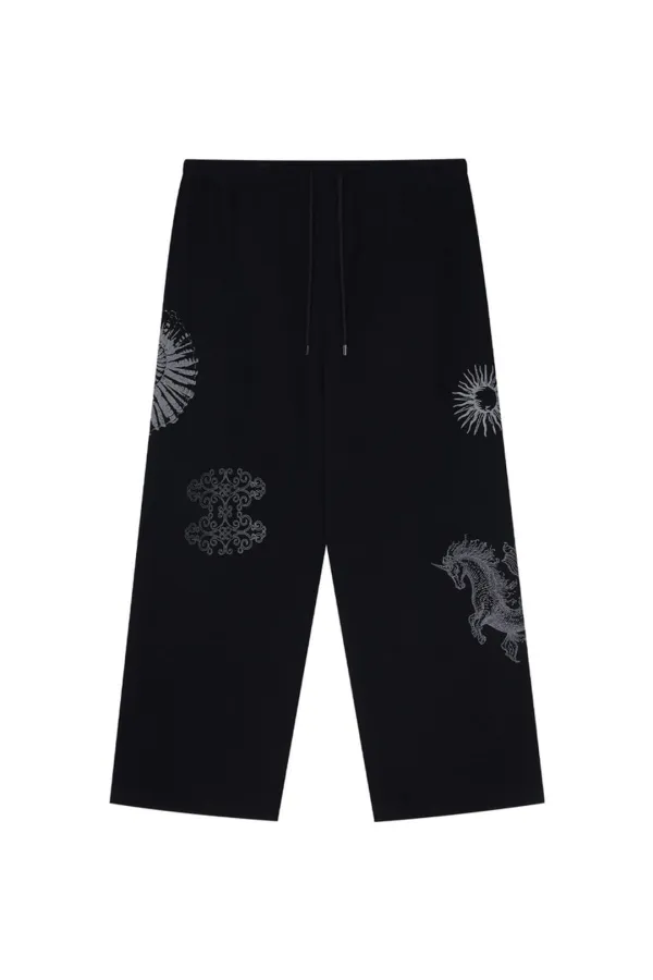 TAROT 02 WAFFLE PANTS (BLACK)