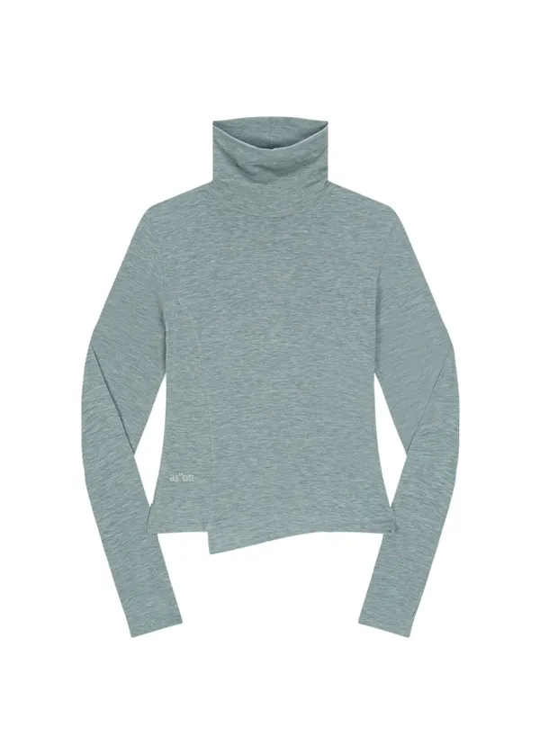 OFFSET HIGH NECK LONG SLEEVE / LIGHT BLUE