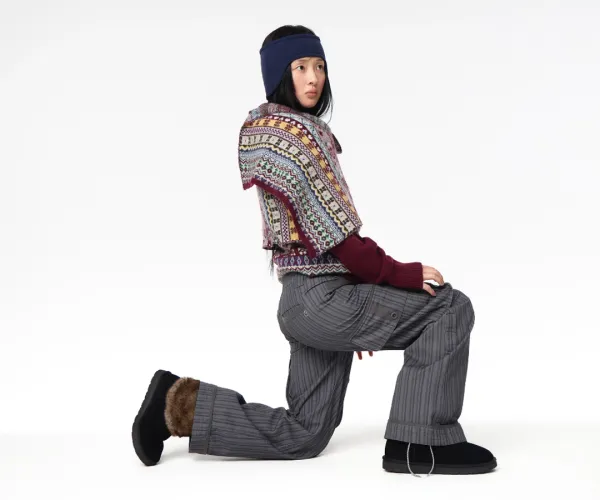 STRIPE BIG POCKET CARGO PANTS CHARCOAL