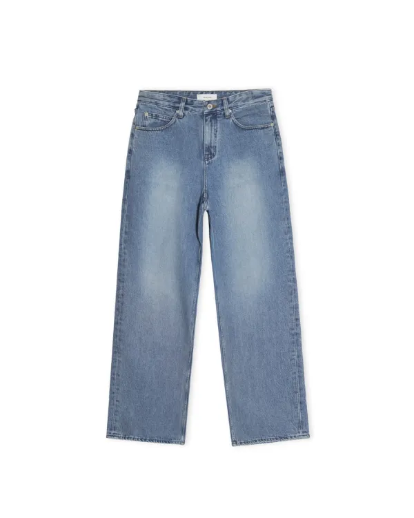 W Low Rise Wide Denim, Blue
