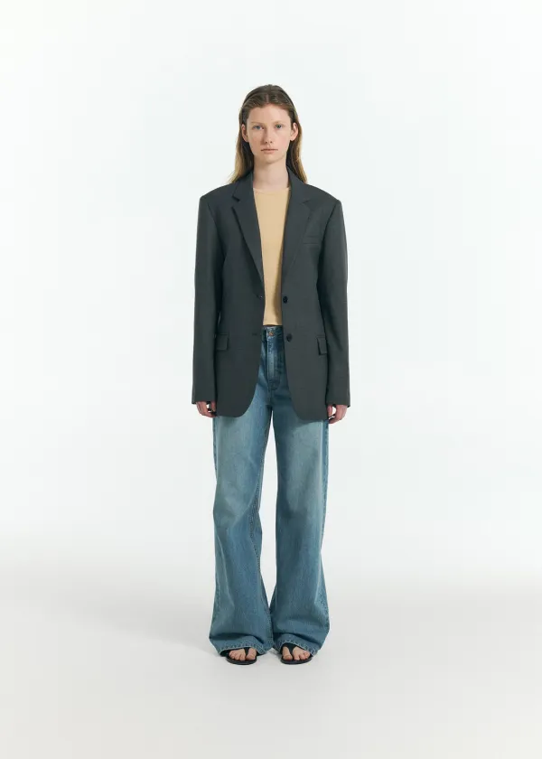 Loose Wide Jeans in Mid Blue