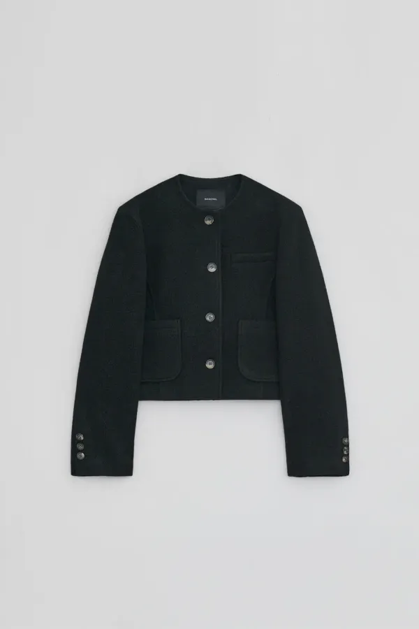 WOOLLY NO COLLAR JACKET