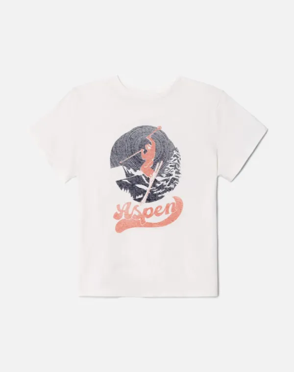 Classic "Aspen Ski" Tee - Vintage White