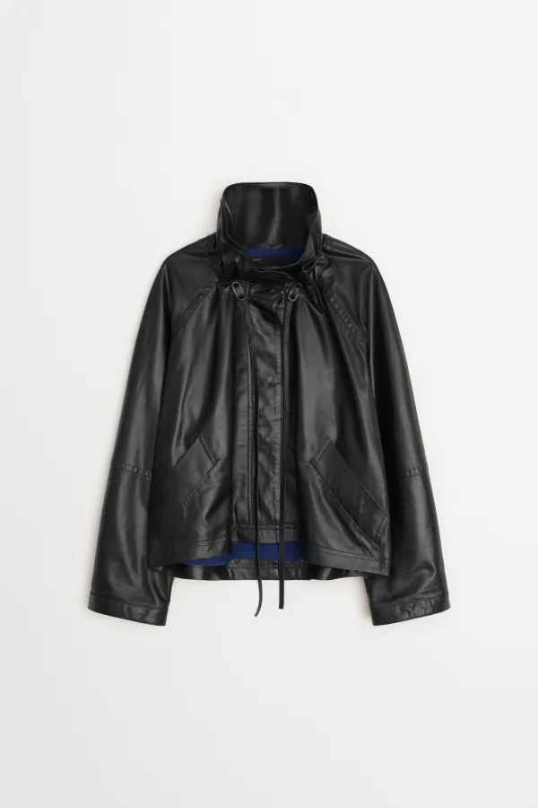 Vals Short Leather Trench Jacket