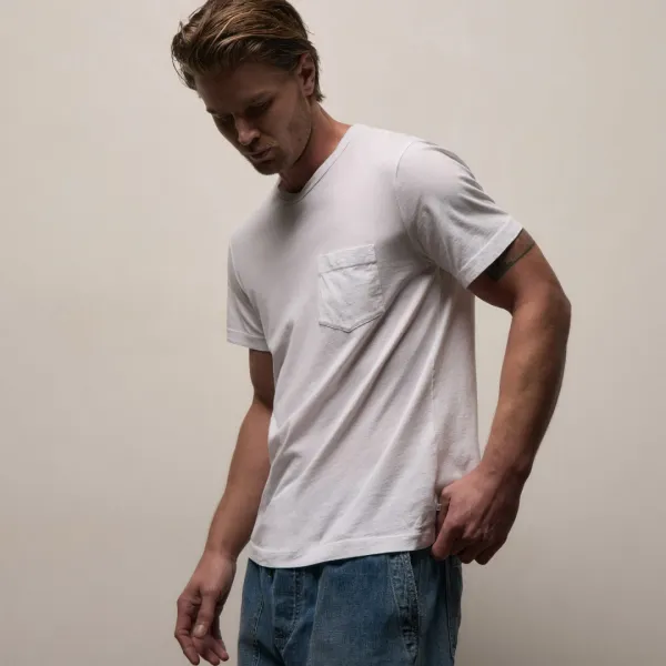 Lightweight Jersey Pocket Tee - White