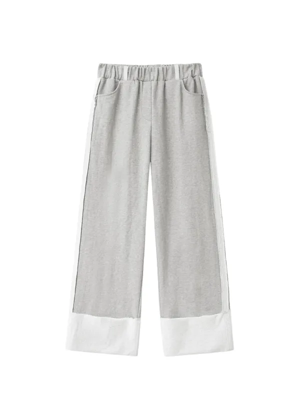 RAW EDGE SWEAT PANTS, MELANGE GRAY - bohemseo