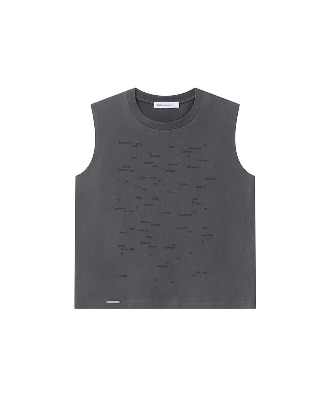 미세키서울 Typographic semi crop sleeveless CHARCOAL 상품 이미지 1