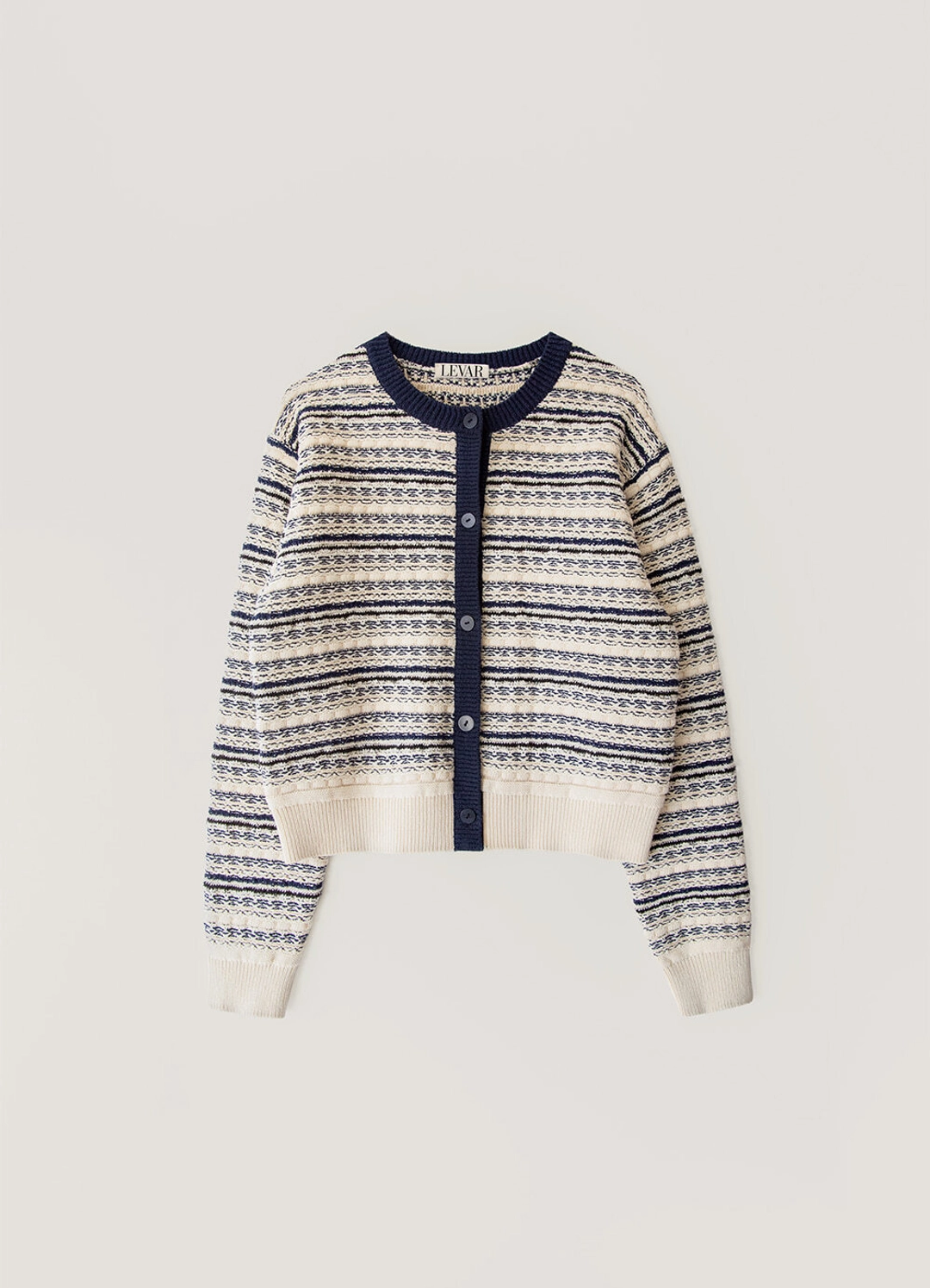 르바 Tweed Jacquard Knit Cardigan - Natural 상품 이미지 1