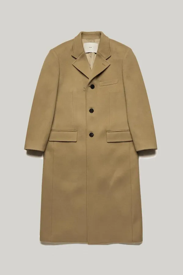 UNISEX 2-WAY 3 BUTTON CASHMERE COAT CAMEL