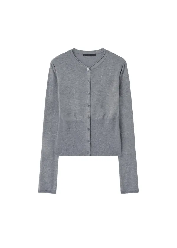 [2ND 11/3~ 발송] TRIM DETAIL SLIM CARDIGAN, CHARCOAL