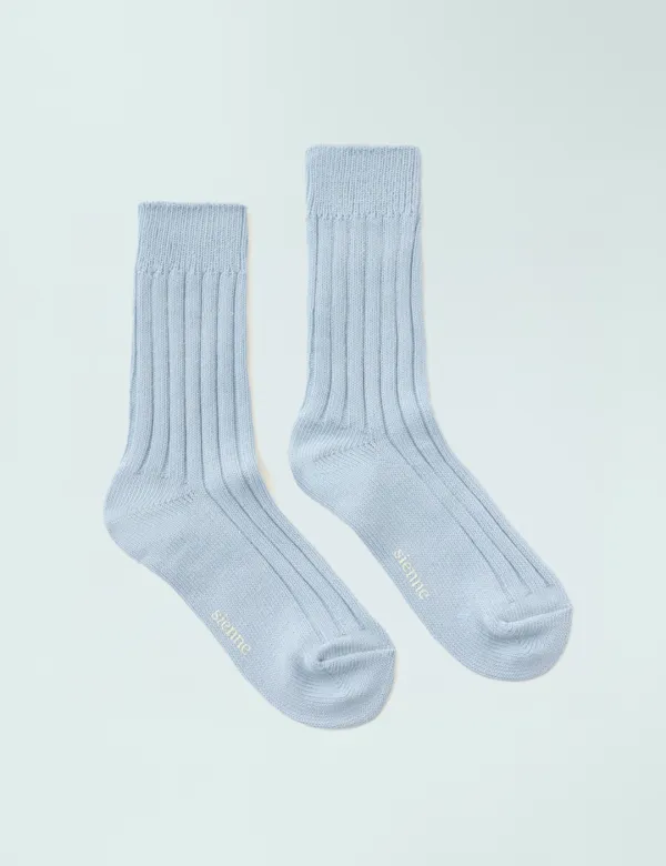 Logo Cotton Socks (Light Blue)