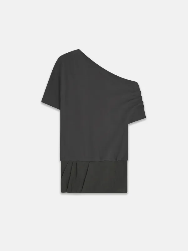 FOLDED DRAPING SWEATSHIRT CHARCOAL