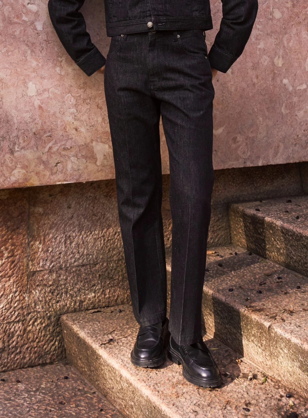 세터 (W) Classic Nonfade Straight Denim Pants - Black 상품 이미지 2