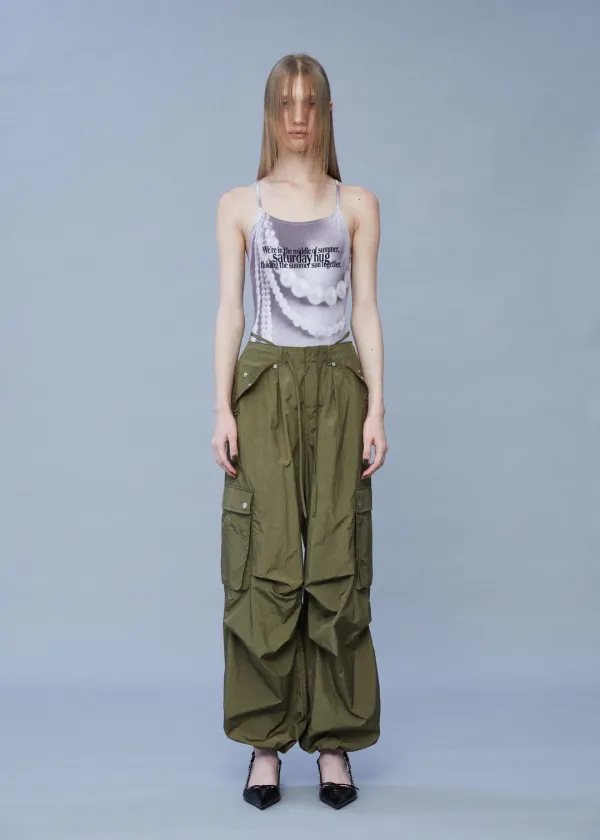 [PISCESS X SATUR WOMAN]Ete Parachute Pants_Olive Khaki