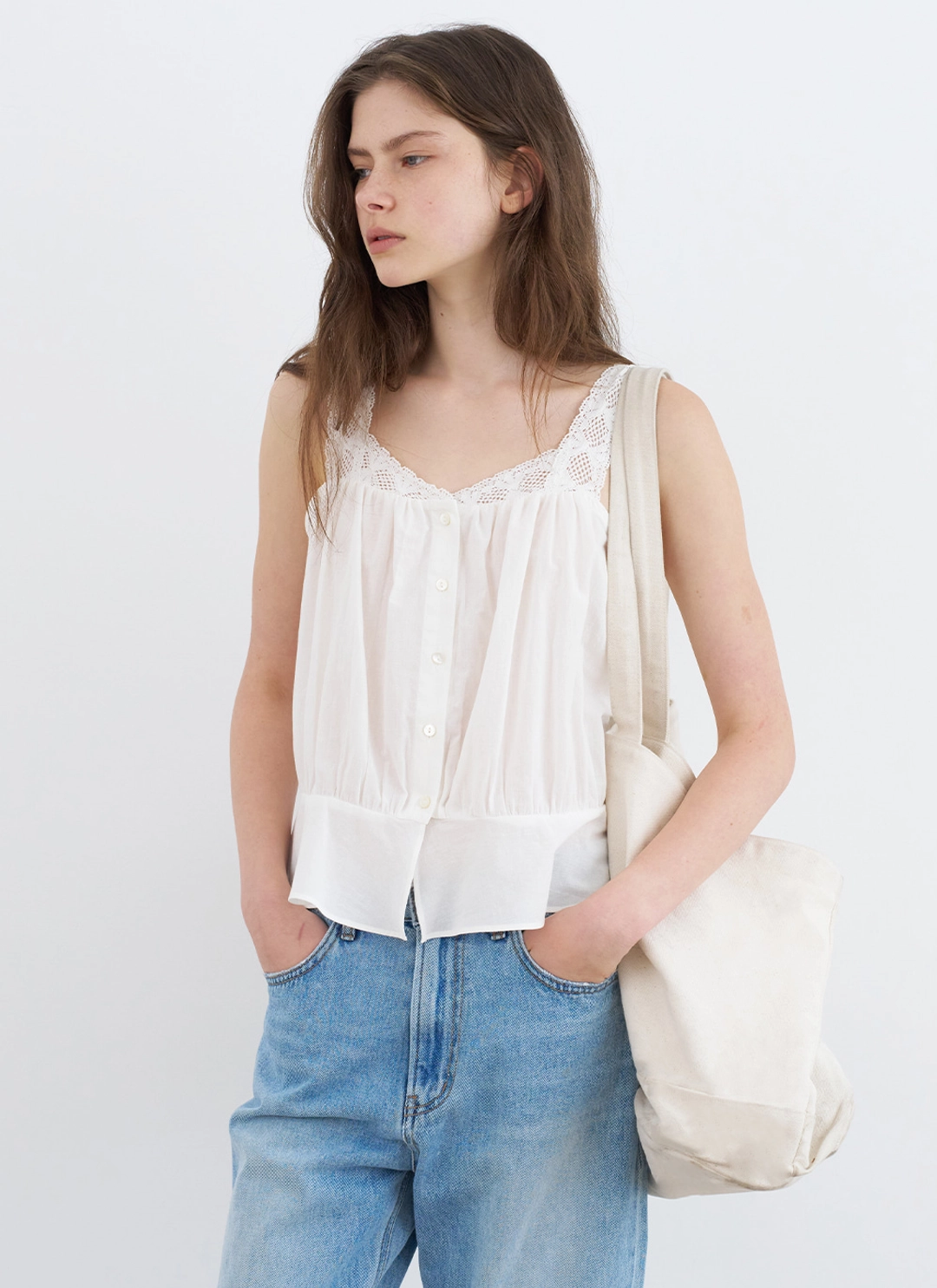 르닐 [6/5 예약배송] Tilly Lace Sleeveless (Ivory) 상품 이미지 2