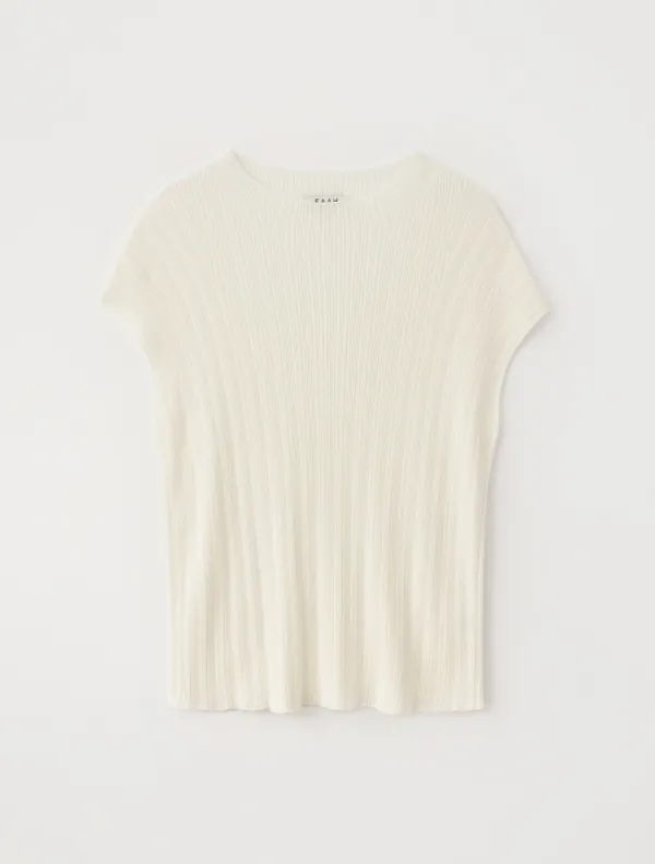 Moi Pleats Knit Top (Ivory)