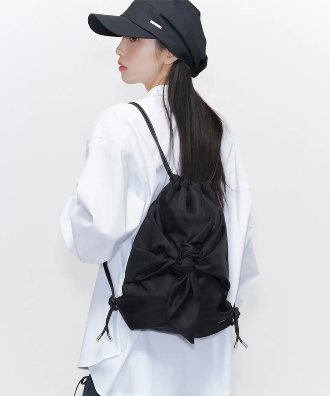 미세키서울 Tie-up drawstring bag BLACK 상품 이미지 2