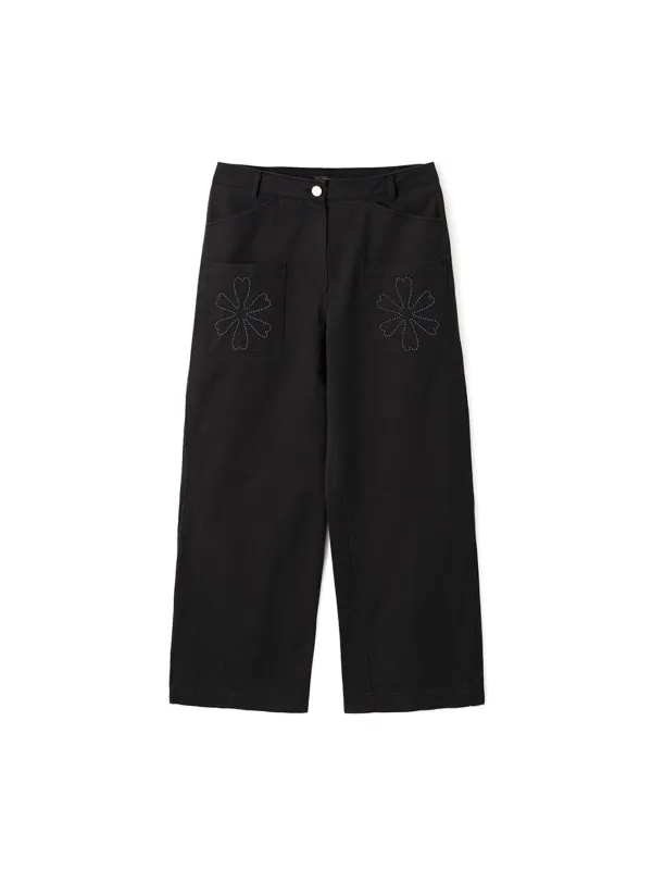 Clover Pocket Pants Black