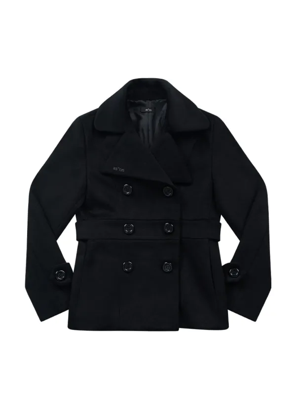 FOY BUTTON SHORT COAT / BLACK