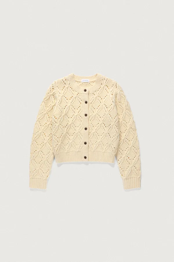 GENTLE WOOL TWIST CARDIGAN [VANILLA]