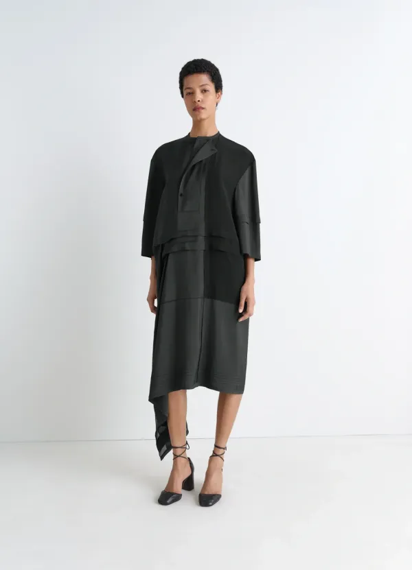 BLOUSE DRESS WITH PLEATS IN SILK