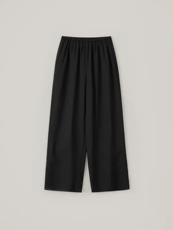 [6.5 예약 배송] Sheer Wide Pants - Black