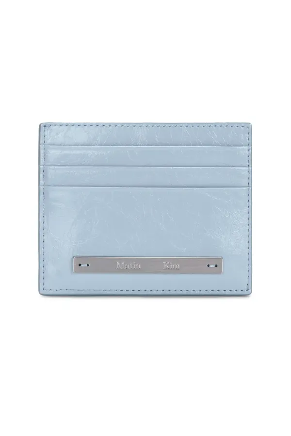 GLOSSY SLIM METAL CARD HOLDER IN SKY