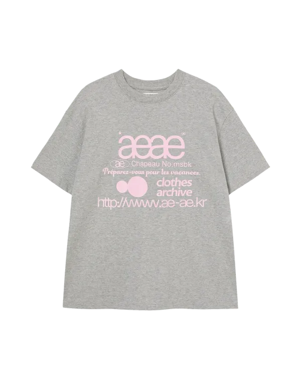 [6/11 예약발송] WEB LOGO T-SHIRTS [GREY/PINK]