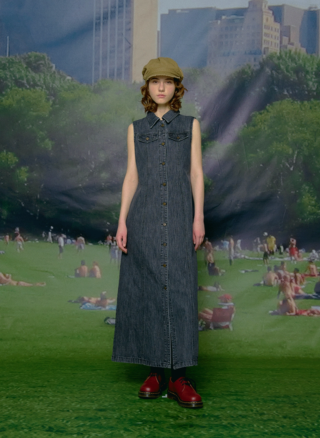 루루서울 Classic Denim Sleeveless Dress (Black) 상품 이미지 2
