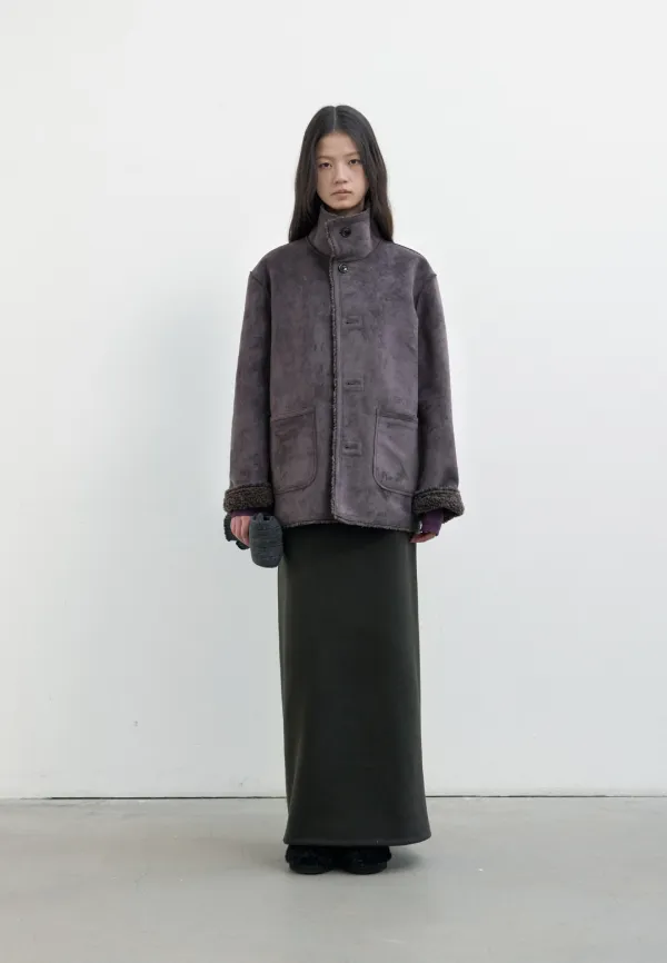 Reversible shearling mustang (dark gray)