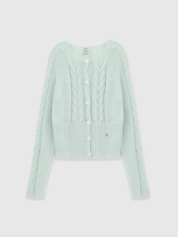 Ivy Cable Cardigan (Baby Mint)