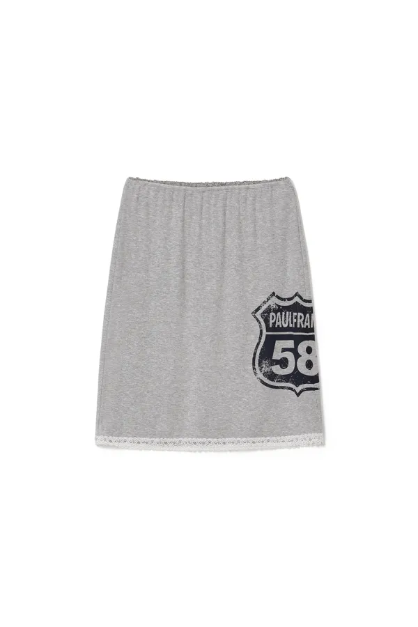 SUNBURN X PAUL FRANK MIDI SKIRT, MELANGE GRAY
