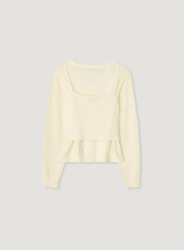 YURI CARDIGAN SET_VANILLA