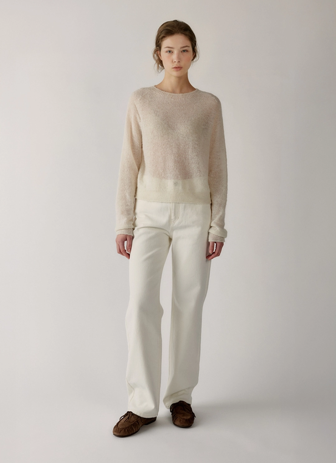 블랭크공삼 relaxed straight jeans (cream) 상품 이미지 3