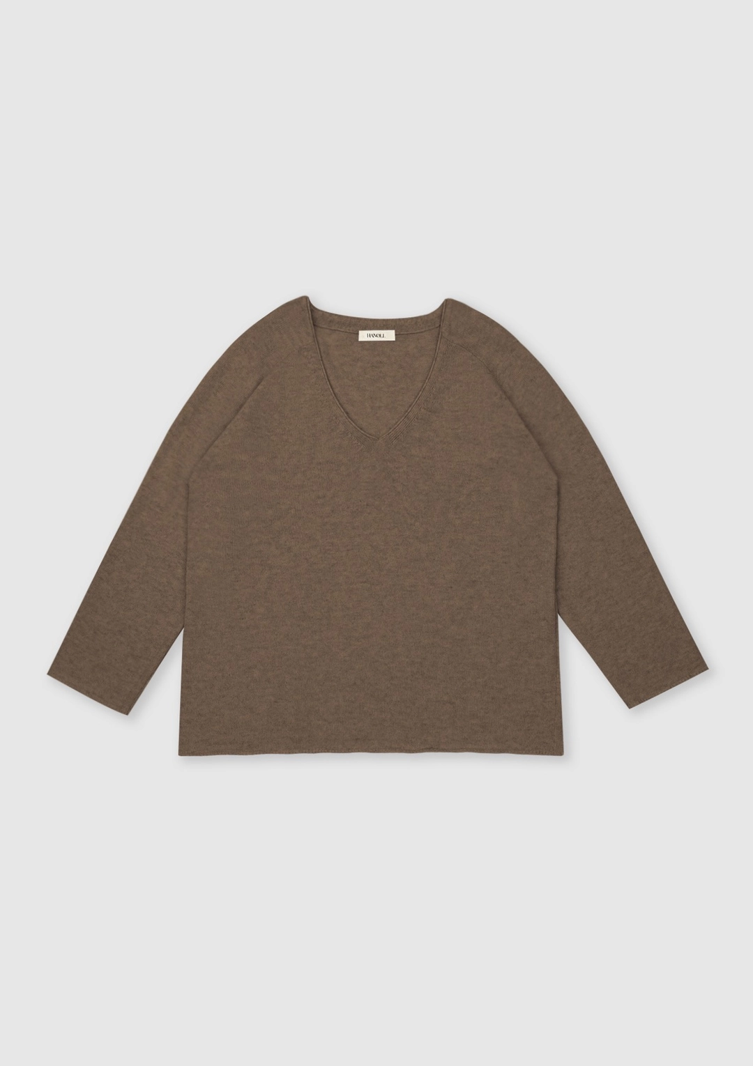 한올 Soft V-neck Knit (Brown) 상품 이미지 1