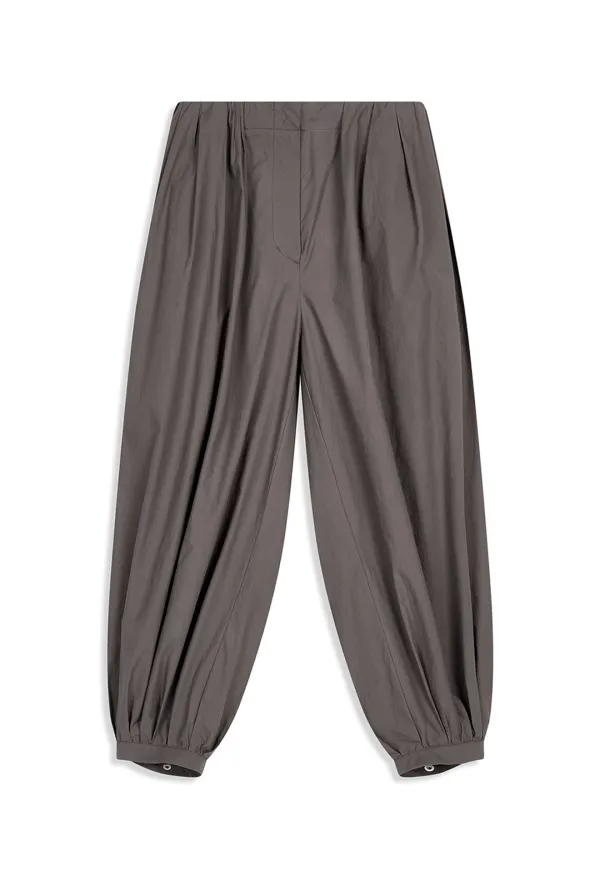 OVER GATHERED PANTS, CHARCOAL