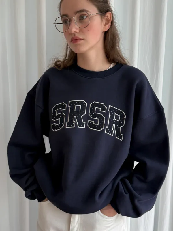 SRSR SIGNATURE DOT SWEATSHIRT - NAVY
