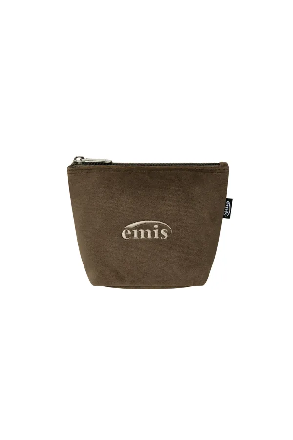 VELVET MINI POUCH-BROWN