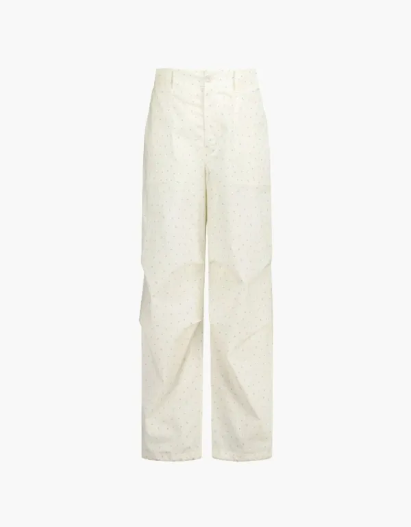 flower banding pants - ivory