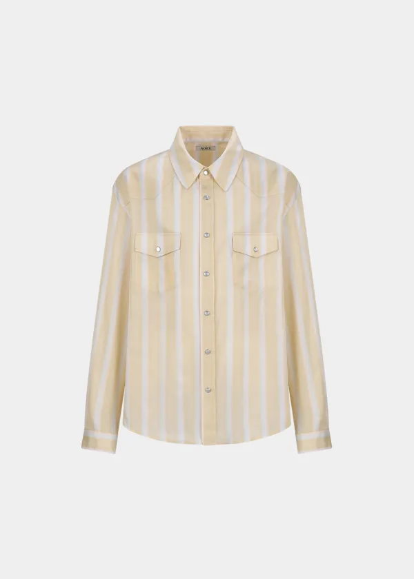 JAPANESE STRIPED WESTERN SHIRT - YELLOW
