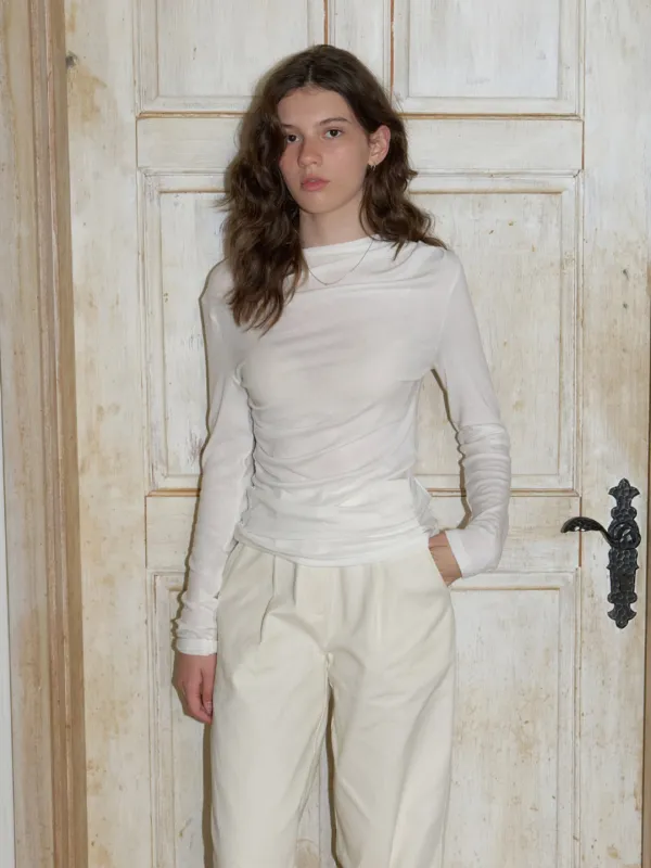 Orrin shirring t-shirt (ivory)