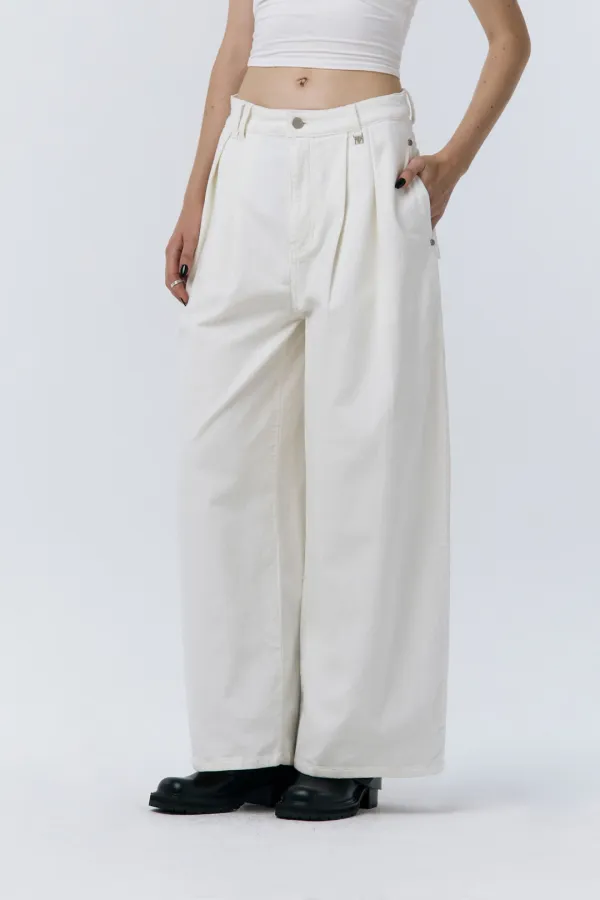 Corduroy Balloon Pants [ Ivory ]
