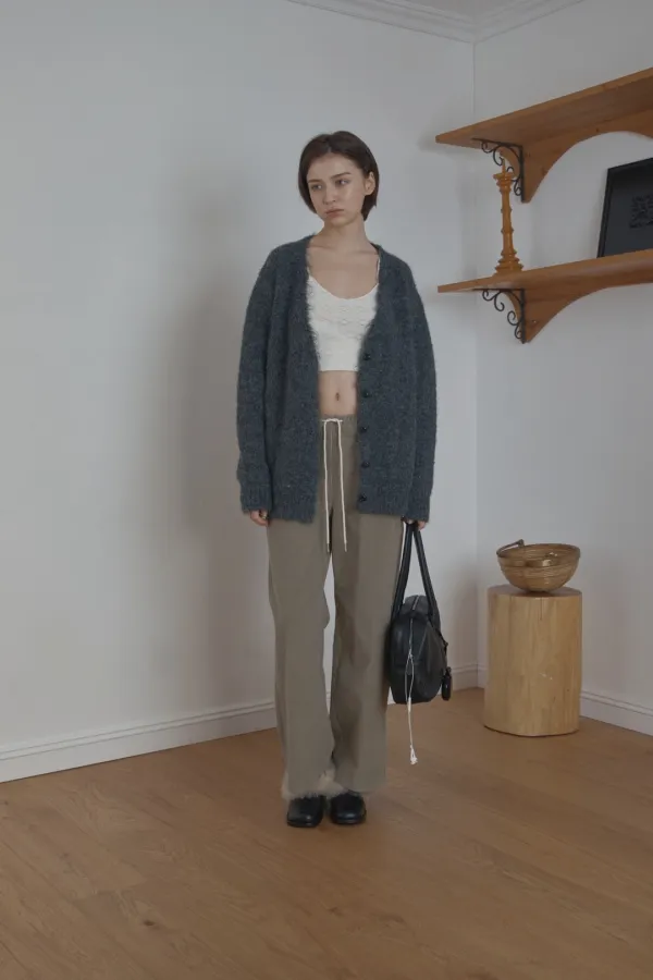 corduroy banding pants_khaki beige