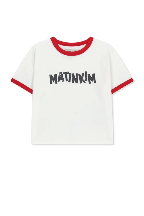 MATIN LOGO RINGER CROP TOP IN WHITE