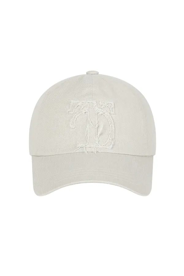 Raw Cut Damage Denim Cap [ Cream ]