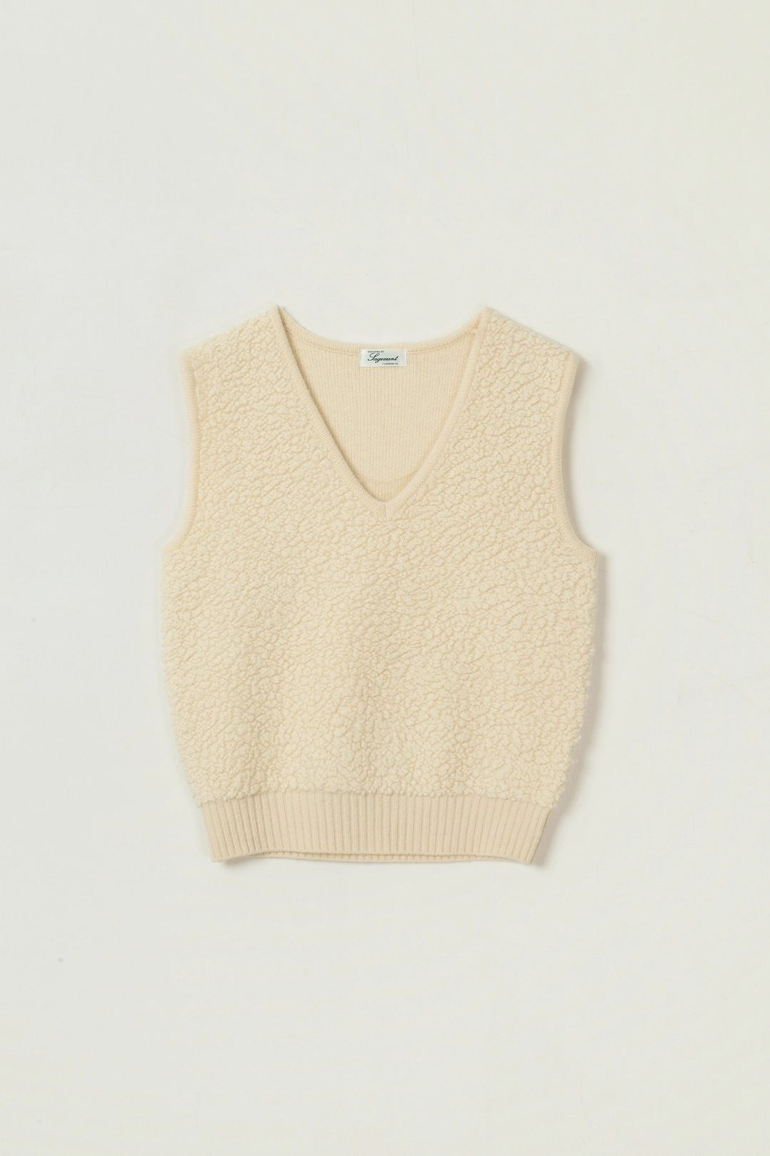 세이지먼트 BARRELING BOUCLE WOOL V NECK VEST_IVORY 상품 이미지 1