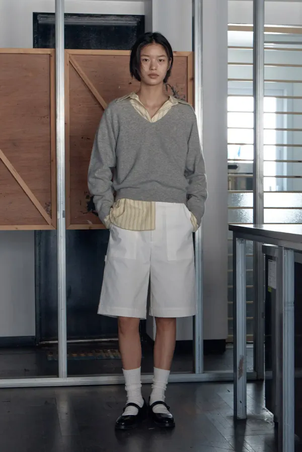 becky bermuda pants - white
