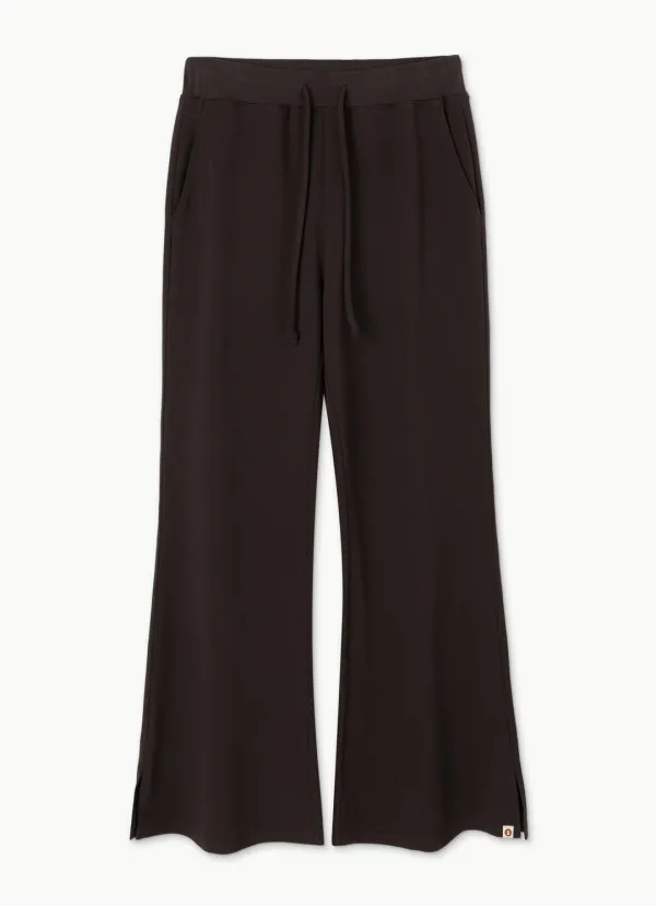 Side slit bootcut pants_Chocolate Plum